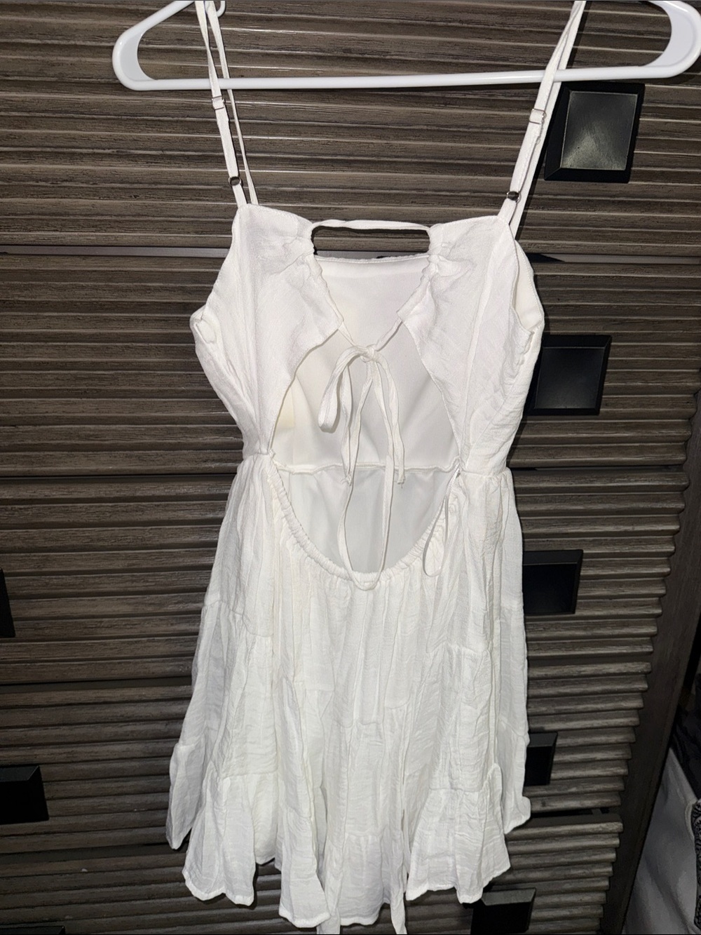 Streetwear Society White Tie-Back Spaghetti Strap Mini Dress